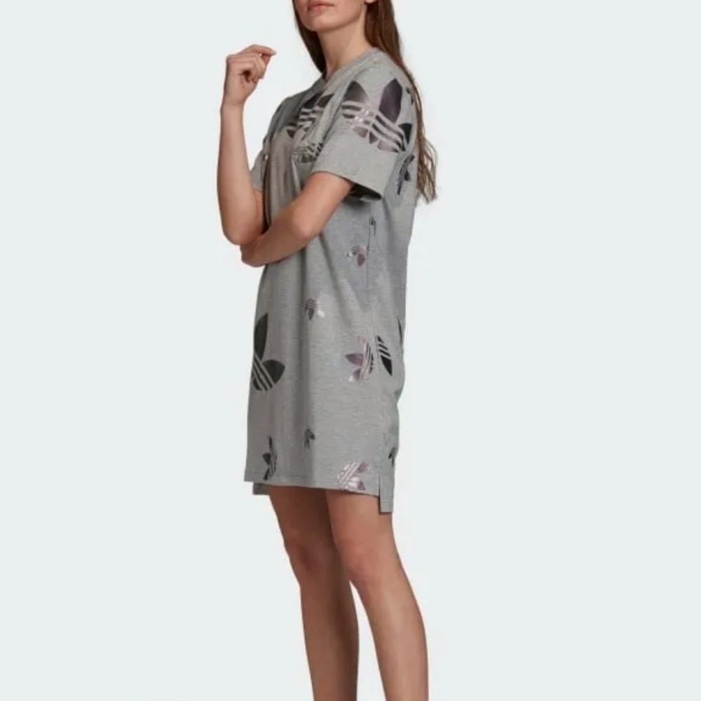 Adidas Gray Oversized T-Shirt Dress- Size Small